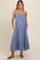 Blue Tiered Hem Maternity Midi Dress