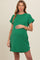 Green Ribbed Round Hem Maternity Dress