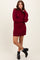 Burgundy Turtle Neck Mini Sweater Dress