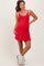Red Contrast Trim Maternity Romper Dress