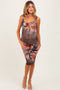 Light Pink Floral Animal Print Cutout Maternity Midi Dress