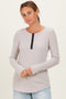 Oatmeal Contrast Long Sleeve Thermal Top