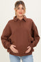 Brown Oversized Polo Maternity Pullover