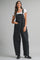 Black Washed Denim Overalls