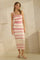 Pink Crochet Knit Striped Tank Dress