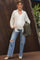 Light Blue Distressed Open Knee Cut Hem Maternity Wide Leg Jeans