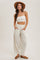 Oatmeal Linen Blend Barrel Leg Pants