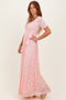 Light Pink Lace Sash Tie Gown