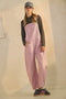 Pink Pinstriped Barrel-Leg Overalls