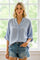 Light Blue Button Down 3/4 Sleeve Blouse