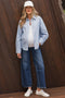 Blue Striped Long Sleeve Button Down Maternity Shirt