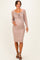 Mocha Lace Long Sleeve Maternity Midi Dress