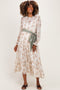 Cloud Floral Sash Tiered Maternity Maxi Dress