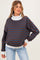 Brown Multi Striped Maternity Turtleneck Sweatshirt