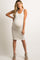 PinkBlush Beige Sleeveless Ruched Fitted Maternity Dress