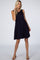 PinkBlush Navy Blue Sleeveless Round Neck Pom Pom Detail Dress