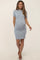 Grey Ribbed Ruched Side Fitted Short Sleeve Maternity Dress