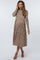 Taupe Abstract Animal Print Maternity Midi Dress