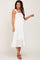 White Smocked Textured Maternity Midi Dress