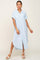 Light Blue Button Down Hi Low Maxi Dress