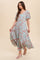 Mint Green Floral Button Front Short Flutter Sleeve Maxi Dress