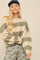 Olive Striped Knit Cropped Sweater