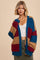 Teal Colorblock Chunky Cardigan