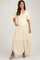 Cream Front Tie Puff Sleeve Maternity Maxi Dress