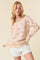Cream Heart Print Knit Sweater