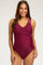 Magenta Twist Front Back Cutout Maternity One Piece Swimsuit