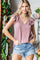 Mauve Heathered Ruffle Cap Sleeve Top