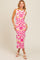 Fuchsia Floral Sleeveless Midi Dress