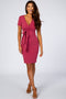 Red Knit Wrap Fitted Nursing Dress