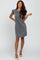 Charcoal Shimmer Ruffle Sleeve Dress