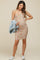 Ivory Floral Ribbed Fitted Maternity Dress