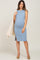 Light Blue Ribbed Side Slit Maternity Fitted Dress