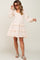 Ivory Smocked Ruffle Tiered Long Sleeve Maternity Dress