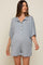 Grey Heathered Front Button Maternity Romper