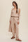 Beige Jumpsuit And Long Cardigan Knit Set
