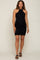 Black Textured Knit Halter Fitted Maternity Dress