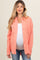 Peach Front Pocket Fringe Hem Button Up Maternity Shirt