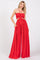 Red Smocked Drawstring Halter Side Cutout Jumpsuit
