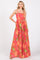 Red Floral Wide Leg Jumpsuit