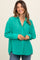 Teal Sheer Button Down Maternity Blouse