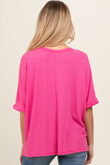 Pink Waffle Knit Dolman Maternity Top