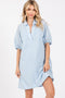Light Blue Monochrome Striped Dress