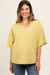 Lime Washed Cotton Jersey Oversized Maternity Top