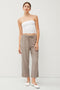 Taupe Front Tie Cropped Pants
