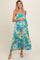 Green Floral Back Tie Maternity Midi Dress
