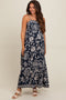 Navy Floral Maternity Maxi Dress